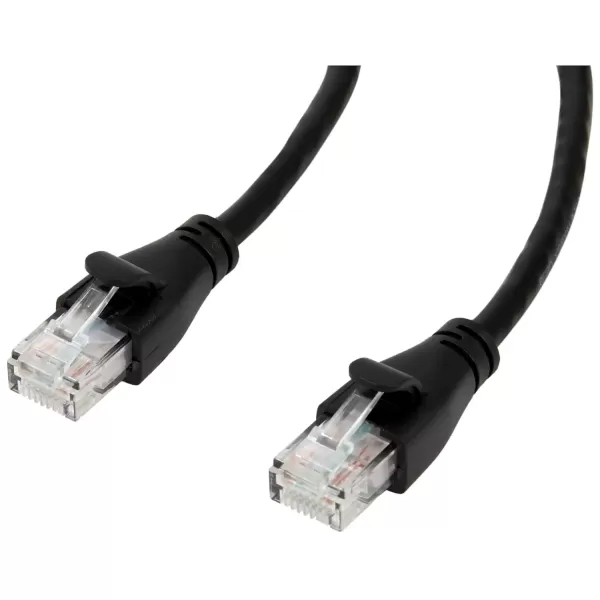 imageAmazon Basics RJ45 Cat6 Ethernet Network Cable for Fast Gaming 1Gbps Transfer Speed Durable GoldPlated Connectors 25 Foot 76 Meters Black50 Foot