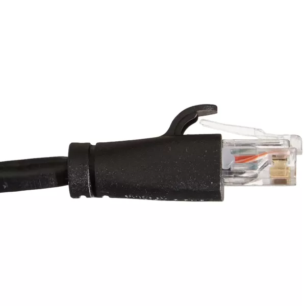 imageAmazon Basics RJ45 Cat6 Ethernet Network Cable for Fast Gaming 1Gbps Transfer Speed Durable GoldPlated Connectors 25 Foot 76 Meters Black50 Foot