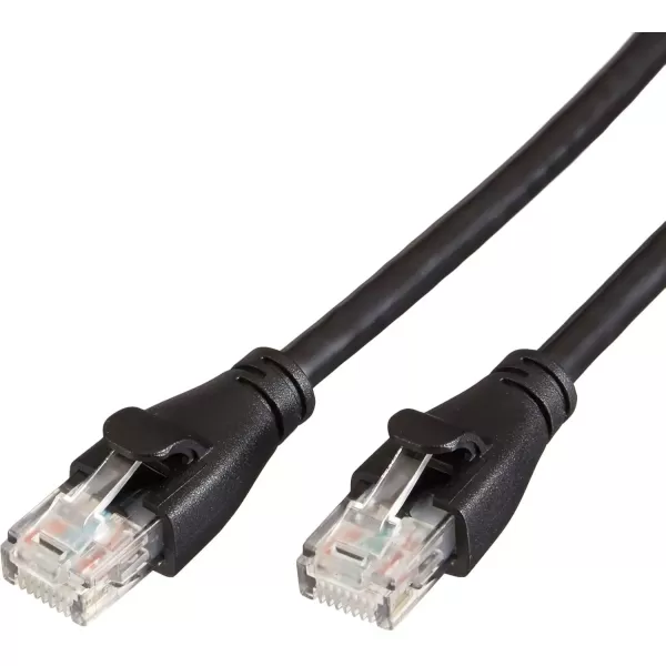 imageAmazon Basics RJ45 Cat6 Ethernet Network Cable for Fast Gaming 1Gbps Transfer Speed Durable GoldPlated Connectors 25 Foot 76 Meters Black50 Foot