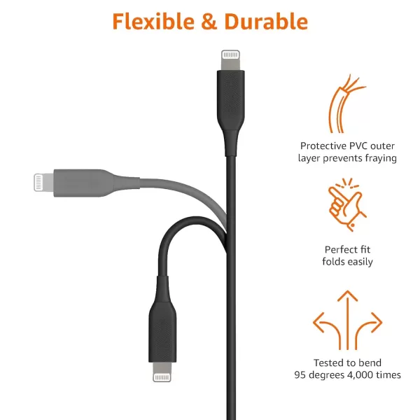 imageAmazon Basics USB20 Type C to Lightning Cable MFi Certified 6 Feet WhiteBlack