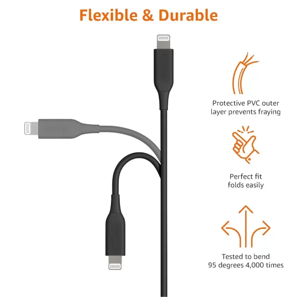 imageAmazon Basics USB20 Type C to Lightning Cable MFi Certified 6 Feet WhiteBlack