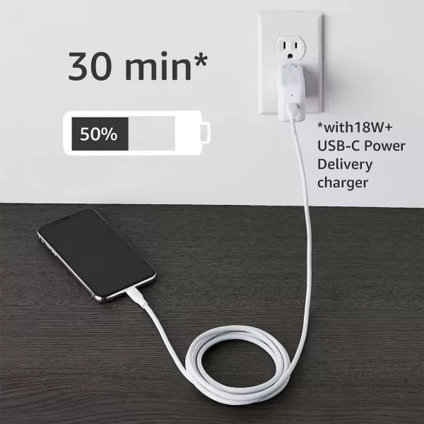 imageAmazon Basics USB20 Type C to Lightning Cable MFi Certified 6 Feet WhiteWhite