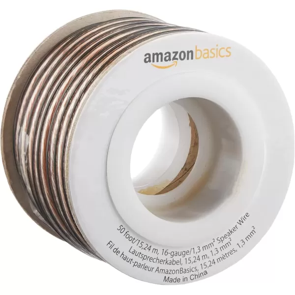 imageAmazon Basics 16Gauge Speaker Wire Cable 50 Feet50 Feet