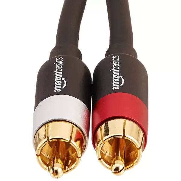 imageAmazon Basics 2 RCA Audio Cable for AmplifierActive Speakers or Subwoofer with GoldPlated Plugs 4 Feet BlackBlack