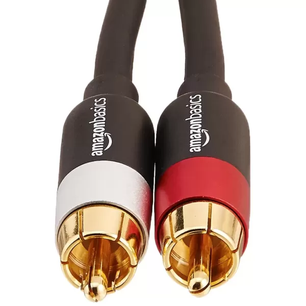 imageAmazon Basics 2 RCA Audio Cable for AmplifierActive Speakers or Subwoofer with GoldPlated Plugs 4 Feet BlackBlack
