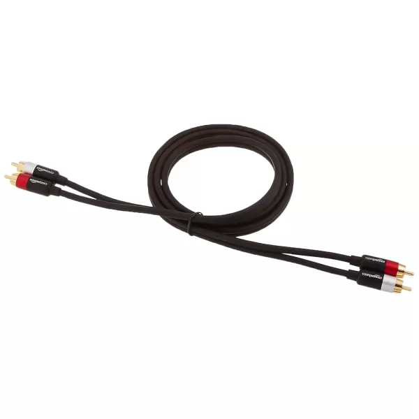 imageAmazon Basics 2 RCA Audio Cable for AmplifierActive Speakers or Subwoofer with GoldPlated Plugs 4 Feet BlackBlack