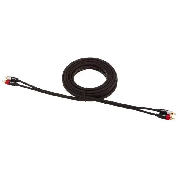 imageAmazon Basics 2 RCA Audio Cable for AmplifierActive Speakers or Subwoofer with GoldPlated Plugs 4 Feet BlackBlack