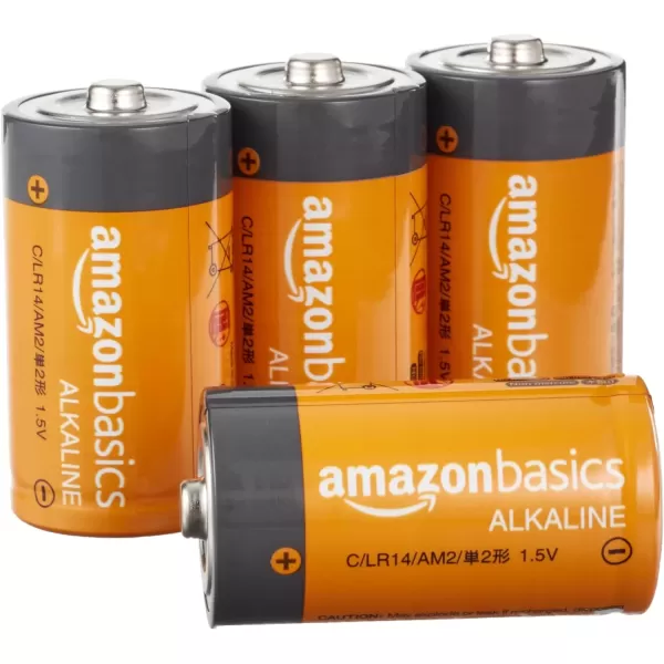 imageAmazon Basics 4Pack C Cell Alkaline AllPurpose Batteries 15 Volt 5Year Shelf Life