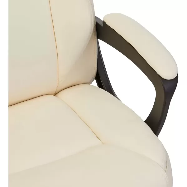 imageAmazon Basics Classic Puresoft PU Padded MidBack Height Adjustable Office Computer Desk Chair with Armrest 26quotD x 2375quotW x 42quotH BlackCream