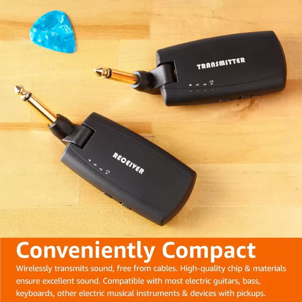 imageAmazon Basics Digital Wireless Guitar System TransmitterReceiver with Rechargeable Batteries Black