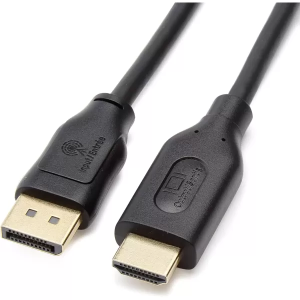 imageAmazon Basics DisplayPort to HDMI Display Cable UniDirectional 6 Foot  Case of 52 Black5Pack