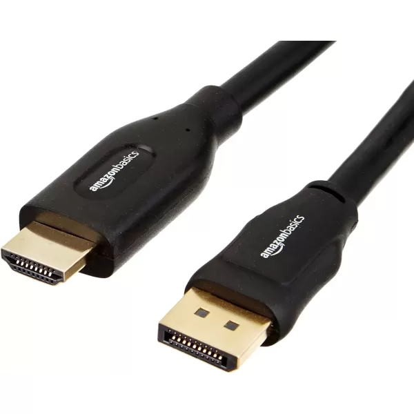 imageAmazon Basics DisplayPort to HDMI Display Cable UniDirectional 6 Foot  Case of 52 Black5Pack