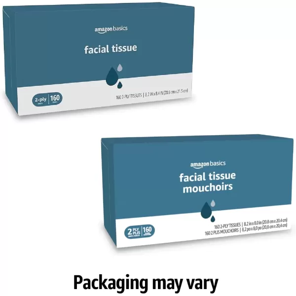 imageAmazon Basics Facial Tissue 2Ply 640 Count 4 Packs of 160 Packaging may vary160 Count Pack of 4