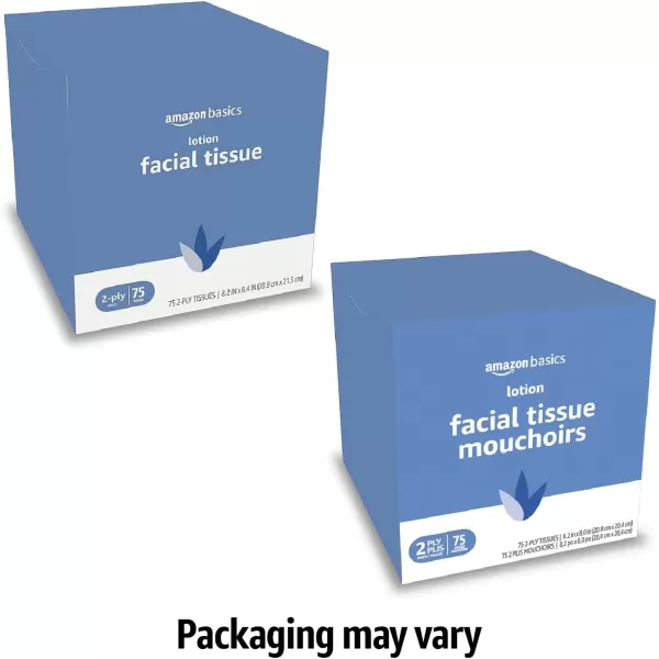 imageAmazon Basics Facial Tissue with Lotion 2Ply 300 Count 4 Packs 75 Packaging may vary75 Count Pack of 18