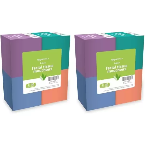 imageAmazon Basics Facial Tissue with Lotion 2Ply 300 Count 4 Packs 75 Packaging may vary75 Count Pack of 8