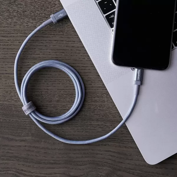 imageAmazon Basics Fast Charging USBC to Lightning iPhone Charger Cable Nylon Braided Cord MFi Certified Compatible Charger for Apple iPhone 14 13 12 11 X Xs Pro Pro Max Plus iPad 6 Foot Dark GrayDark Gray