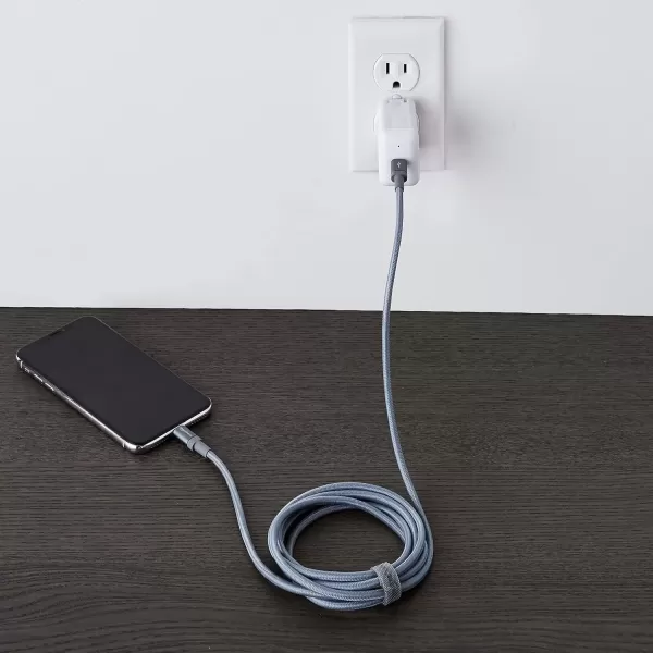imageAmazon Basics Fast Charging USBC to Lightning iPhone Charger Cable Nylon Braided Cord MFi Certified Compatible Charger for Apple iPhone 14 13 12 11 X Xs Pro Pro Max Plus iPad 6 Foot Dark GrayDark Gray