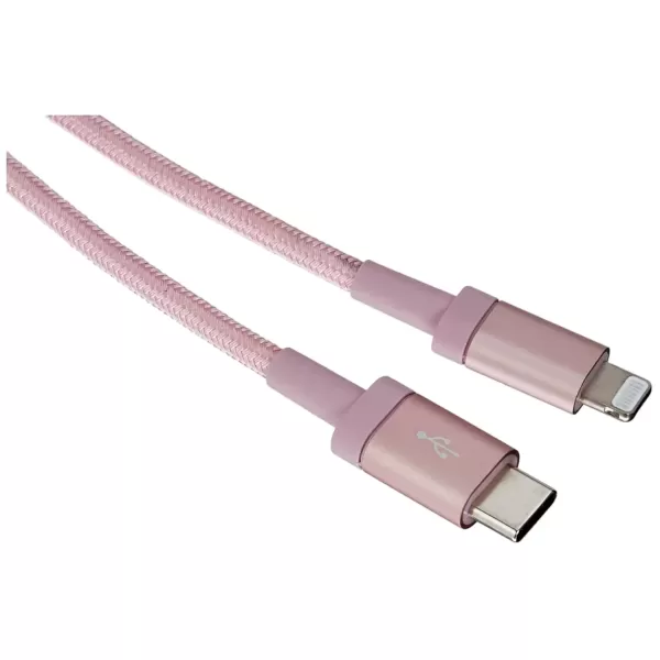 imageAmazon Basics Fast Charging USBC to Lightning iPhone Charger Cable Nylon Braided Cord MFi Certified Compatible Charger for Apple iPhone 14 13 12 11 X Xs Pro Pro Max Plus iPad 6 Foot Dark GrayRose Gold
