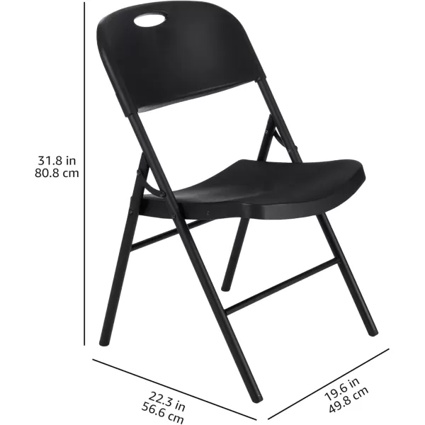 imageAmazon Basics Foldable Portable Sturdy Folding Plastic Chair 350Pound Capacity Black 2PackBlack