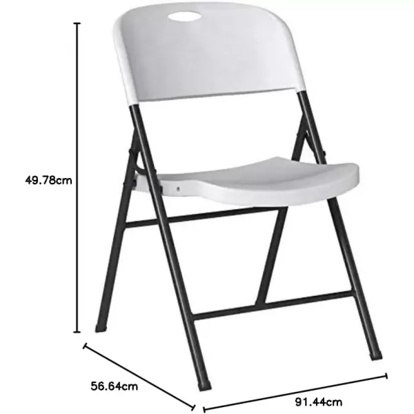 imageAmazon Basics Foldable Portable Sturdy Folding Plastic Chair 350Pound Capacity Black 2PackWhite