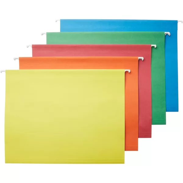 imageAmazon Basics Hanging Organizer File Folder Letter Size Assorted Colors Pack of 25Assorted