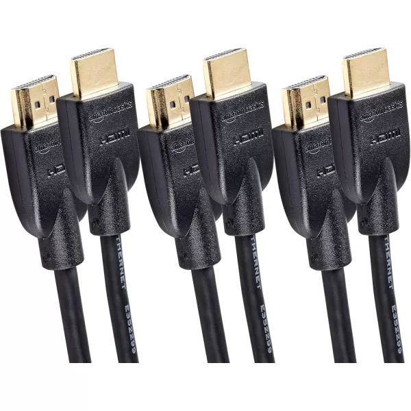 imageAmazon Basics HighSpeed 4K Ultra HD 3Pack HDMI 20 CableCord 3 feet 18 Gbps 60 Hz 2160p 48 bit MaletoMale Ethernet Ready 3D Black10 Feet