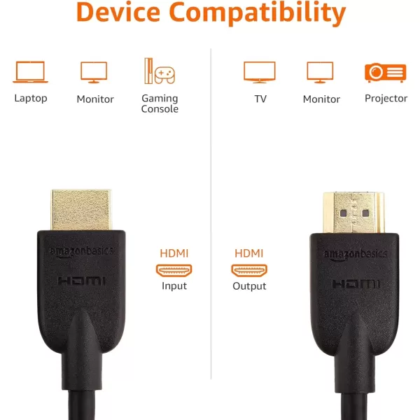 imageAmazon Basics HighSpeed 4K Ultra HD HDMI 20 CableCord 10 feet 1Pack Case of 52 18 Gbps 60 Hz 2160p 48 bit MaletoMale Ethernet Ready 3D Black6 Feet