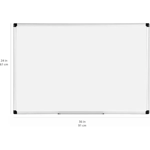 imageAmazon Basics Magnetic Dry Erase Whiteboard 36 x 24Inch Aluminum Frame SilverWhiteSilverWhite