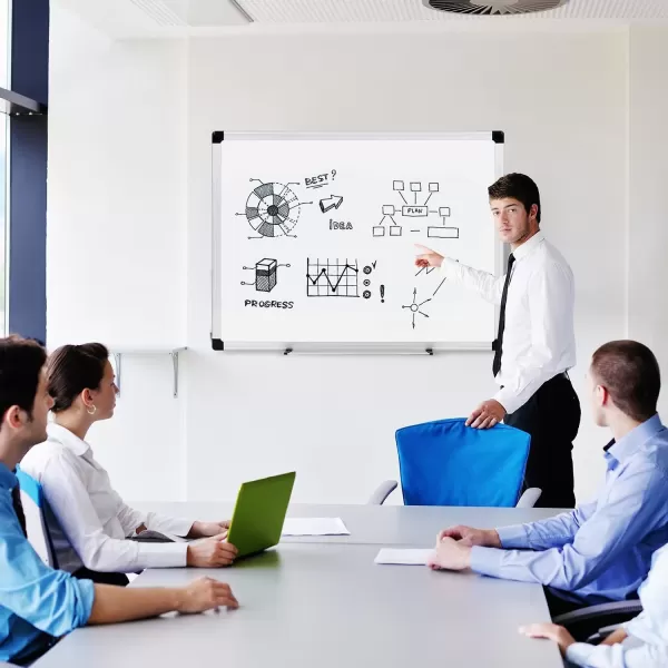 imageAmazon Basics Magnetic Dry Erase Whiteboard 36 x 24Inch Aluminum Frame SilverWhiteSilverWhite