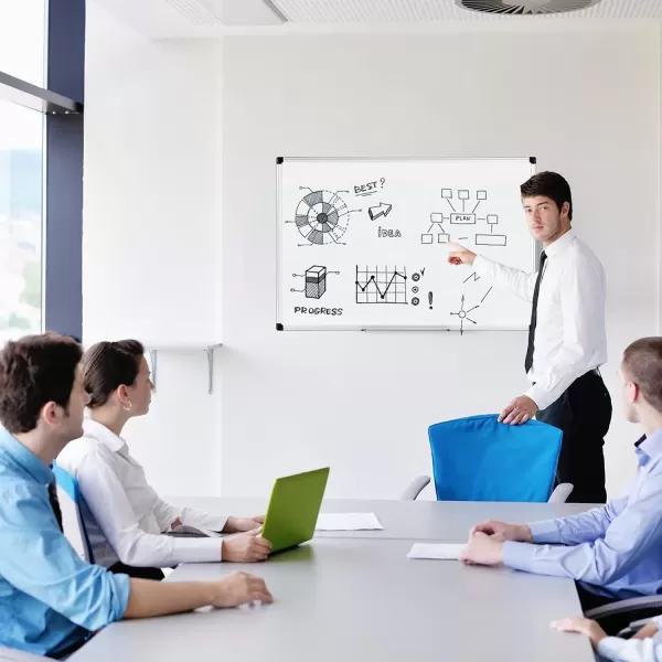 imageAmazon Basics Magnetic Dry Erase Whiteboard 36 x 24Inch Aluminum Frame SilverWhiteSilverWhite