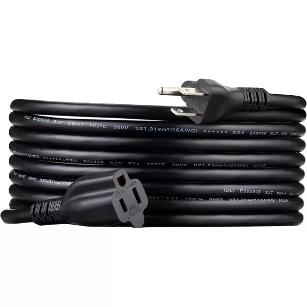 imageAmazon Basics Power Extension Cord 25 Feet 13 Amps 125V BlackBlack