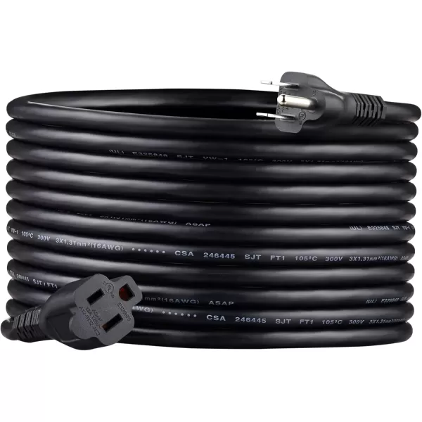 imageAmazon Basics Power Extension Cord 25 Feet 13 Amps 125V BlackBlack