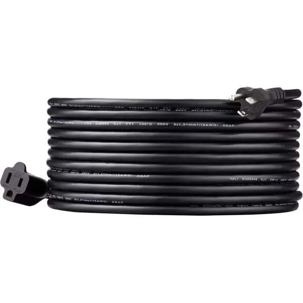 imageAmazon Basics Power Extension Cord 25 Feet 13 Amps 125V BlackBlack