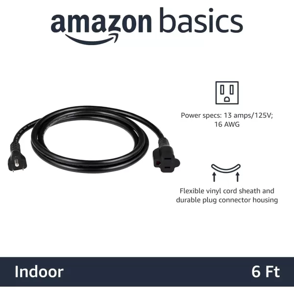 imageAmazon Basics Power Extension Cord 25 Feet 13 Amps 125V BlackBlack