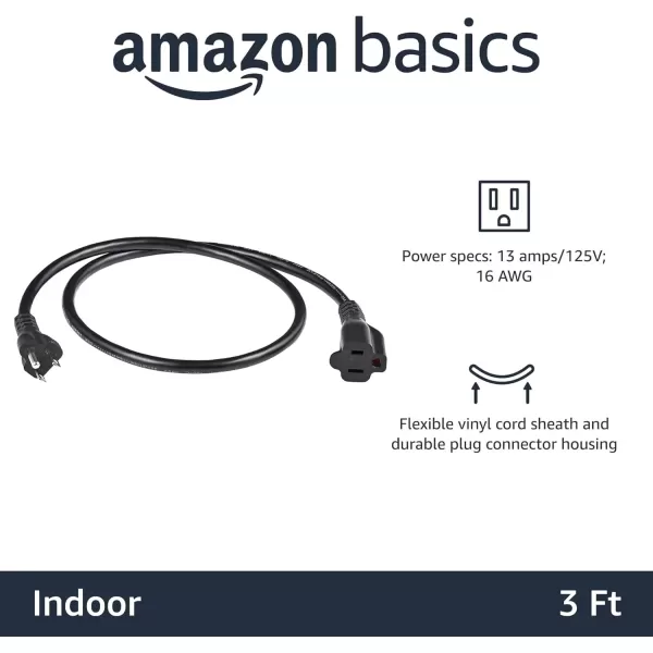 imageAmazon Basics Power Extension Cord 25 Feet 13 Amps 125V BlackBlack