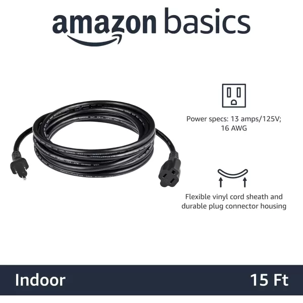imageAmazon Basics Power Extension Cord 25 Feet 13 Amps 125V BlackBlack