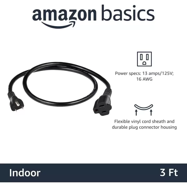 imageAmazon Basics Power Extension Cord 25 Feet 13 Amps 125V BlackBlack