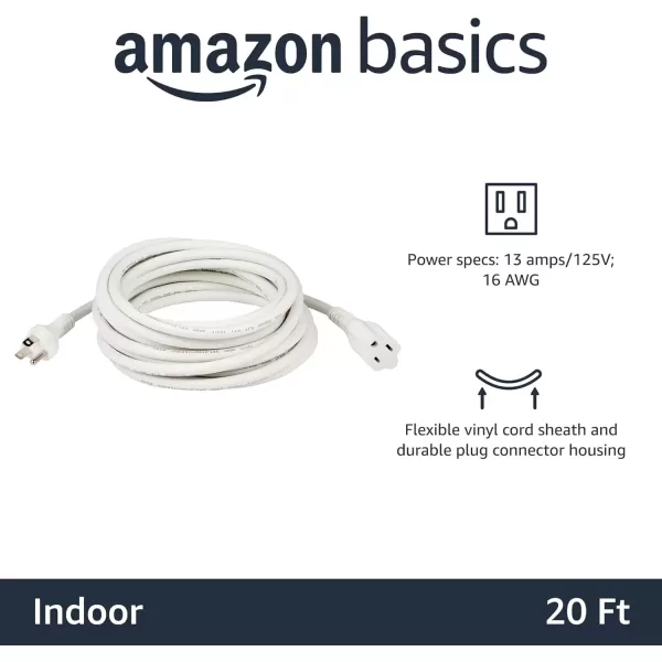 imageAmazon Basics Power Extension Cord 25 Feet 13 Amps 125V BlackWhite