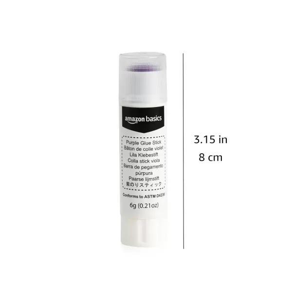 imageAmazon Basics Purple Washable School Glue Sticks Dries Clear 021oz Stick 2PackPurple