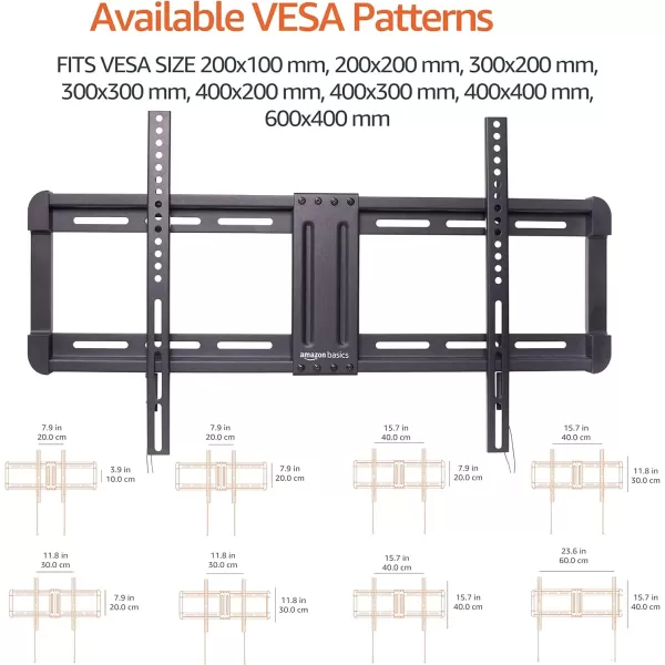 imageAmazon Basics Tilt TV Wall Mount with Horizontal Post Installation Leveling for 32Inch to 86Inch TVs BlackFixed