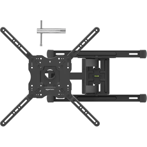 imageAmazon Basics Tilt TV Wall Mount with Horizontal Post Installation Leveling for 32Inch to 86Inch TVs BlackFull Motion Articulating