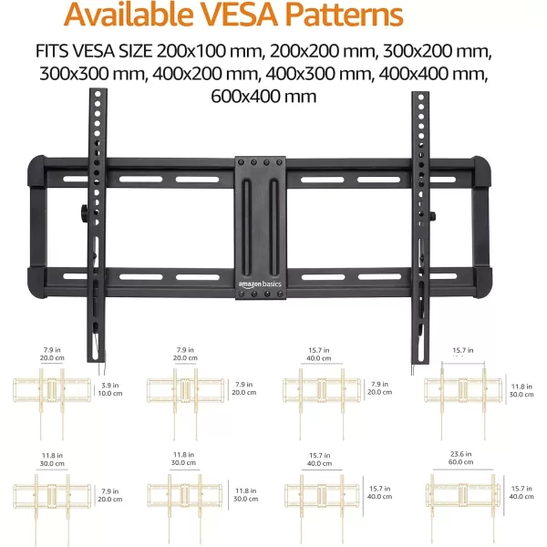 imageAmazon Basics Tilt TV Wall Mount with Horizontal Post Installation Leveling for 32Inch to 86Inch TVs BlackTilt