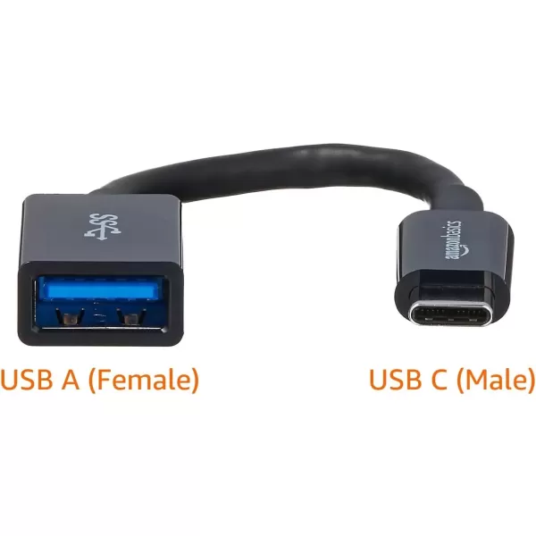 imageAmazon Basics USB 31 USBC to USBA Female Adapter Cable Converter 5Gbps HighSpeed USBIF Certified for Laptops Tablets Phones BlackBlack