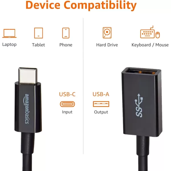 imageAmazon Basics USB 31 USBC to USBA Female Adapter Cable Converter 5Gbps HighSpeed USBIF Certified for Laptops Tablets Phones BlackBlack