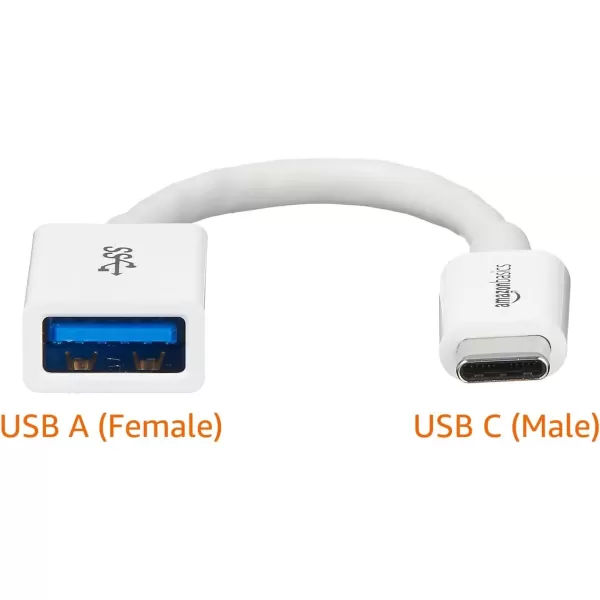 imageAmazon Basics USB 31 USBC to USBA Female Adapter Cable Converter 5Gbps HighSpeed USBIF Certified for Laptops Tablets Phones BlackWhite
