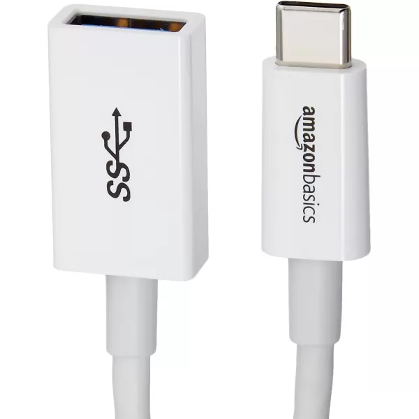 imageAmazon Basics USB 31 USBC to USBA Female Adapter Cable Converter 5Gbps HighSpeed USBIF Certified for Laptops Tablets Phones BlackWhite