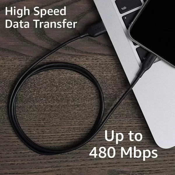 imageAmazon Basics USBA to Lightning ABS Charger Cable MFi Certified Charger for Apple iPhone 14 13 12 11 X Xs Pro Pro Max Plus iPad 6 Foot WhiteBlack