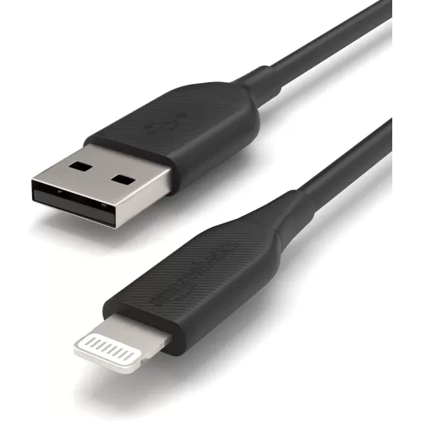 imageAmazon Basics USBA to Lightning ABS Charger Cable MFi Certified Charger for Apple iPhone 14 13 12 11 X Xs Pro Pro Max Plus iPad 6 Foot WhiteBlack