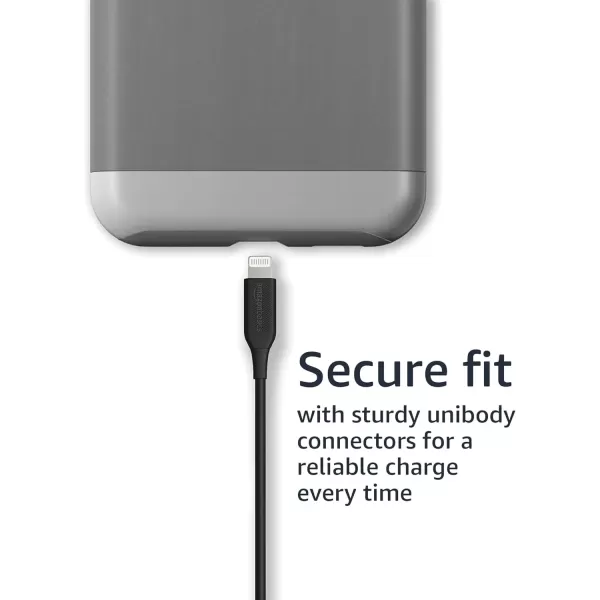 imageAmazon Basics USBA to Lightning ABS Charger Cable MFi Certified Charger for Apple iPhone 14 13 12 11 X Xs Pro Pro Max Plus iPad 6 Foot WhiteBlack
