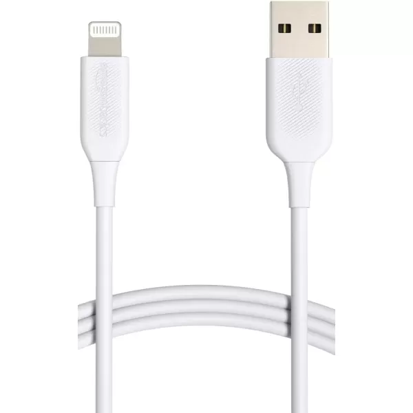 imageAmazon Basics USBA to Lightning ABS Charger Cable MFi Certified Charger for Apple iPhone 14 13 12 11 X Xs Pro Pro Max Plus iPad 6 Foot WhiteWhite